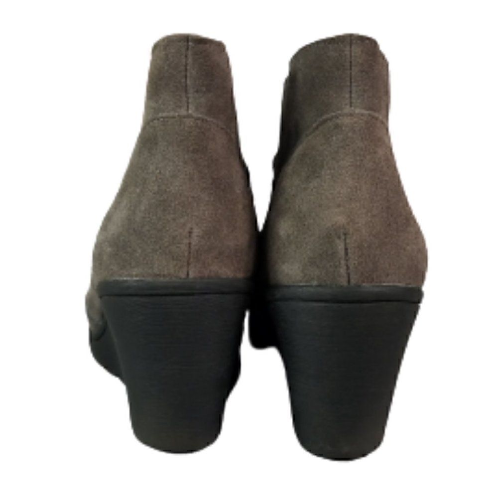 White Mountain Gray Suede Wedge Ankle Boots - Picture 5 of 11